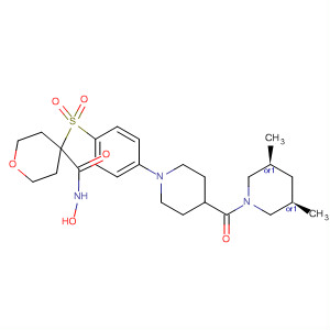 308822-31-3  2H-Pyran-4-carboxamide,4-[[4-[4-[[(3R,5S)-3,5-dimethyl-1-piperidinyl]carbonyl]-1-piperidinyl]phenyl]sulfonyl]tetrahydro-N-hydroxy-, rel-