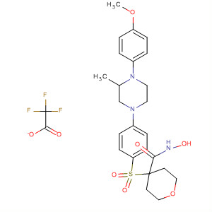 308822-75-5  2H-Pyran-4-carboxamide,tetrahydro-N-hydroxy-4-[[4-[4-(4-methoxyphenyl)-3-methyl-1-piperazinyl]phenyl]sulfonyl]-, mono(trifluoroacetate) (salt)