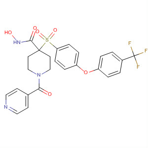 308823-00-9  4-Piperidinecarboxamide,N-hydroxy-1-(4-pyridinylcarbonyl)-4-[[4-[4-(trifluoromethyl)phenoxy]phenyl]sulfonyl]-