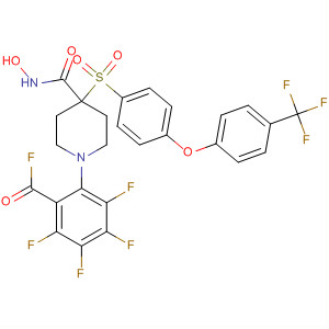 308823-04-3  4-Piperidinecarboxamide,N-hydroxy-1-(pentafluorobenzoyl)-4-[[4-[4-(trifluoromethyl)phenoxy]phenyl]sulfonyl]-
