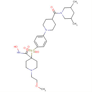 308824-06-8  4-Piperidinecarboxamide,4-[[4-[4-[(3,5-dimethyl-1-piperidinyl)carbonyl]-1-piperidinyl]phenyl]sulfonyl]-N-hydroxy-1-(2-methoxyethyl)-