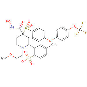 308824-24-0  4-Piperidinecarboxamide,N-hydroxy-1-(2-methoxyethyl)-4-[[4-[4-(trifluoromethoxy)phenoxy]phenyl]sulfonyl]-, mono(4-methylbenzenesulfonate) (salt)