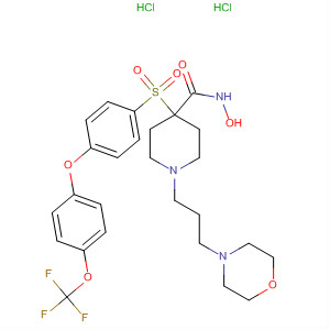 308824-35-3  4-Piperidinecarboxamide,N-hydroxy-1-[3-(4-morpholinyl)propyl]-4-[[4-[4-(trifluoromethoxy)phenoxy]phenyl]sulfonyl]-, dihydrochloride