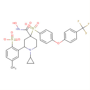 308824-40-0  4-Piperidinecarboxamide,1-cyclopropyl-N-hydroxy-4-[[4-[4-(trifluoromethyl)phenoxy]phenyl]sulfonyl]-, mono(4-methylbenzenesulfonate) (salt)