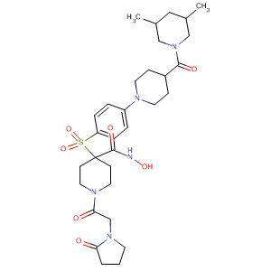 308824-94-4  4-Piperidinecarboxamide,4-[[4-[4-[(3,5-dimethyl-1-piperidinyl)carbonyl]-1-piperidinyl]phenyl]sulfonyl]-N-hydroxy-1-[(2-oxo-1-pyrrolidinyl)acetyl]-