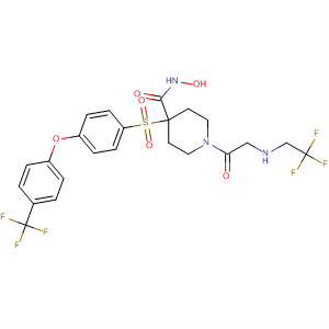 308825-02-7  4-Piperidinecarboxamide,N-hydroxy-1-[[(2,2,2-trifluoroethyl)amino]acetyl]-4-[[4-[4-(trifluoromethyl)phenoxy]phenyl]sulfonyl]-
