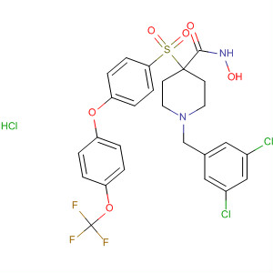 308825-28-7  4-Piperidinecarboxamide,1-[(3,5-dichlorophenyl)methyl]-N-hydroxy-4-[[4-[4-(trifluoromethoxy)phenoxy]phenyl]sulfonyl]-, monohydrochloride