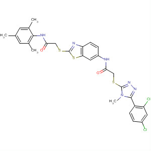 309275-69-2  Acetamide,2-[[6-[[[[5-(2,4-dichlorophenyl)-4-methyl-4H-1,2,4-triazol-3-yl]thio]acetyl]amino]-2-benzothiazolyl]thio]-N-(2,4,6-trimethylphenyl)-