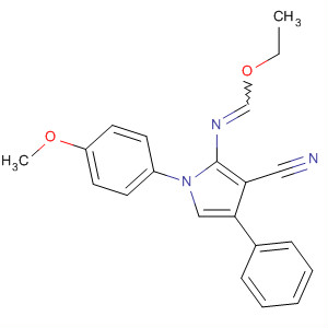 311347-68-9  Methanimidic acid,N-[3-cyano-1-(4-methoxyphenyl)-4-phenyl-1H-pyrrol-2-yl]-, ethyl ester