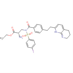 312263-44-8  L-Alanine,N-[(4-iodophenyl)sulfonyl]-3-[[4-[2-(1,5,6,7-tetrahydro-1,8-naphthyridin-2-yl)ethyl]benzoyl]amino]-, ethyl ester