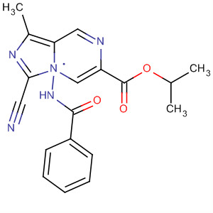 312324-06-4  Imidazo[1,5-a]pyrazine-6-carboxylic acid,8-(benzoylamino)-1-cyano-3-methyl-, 1-methylethyl ester