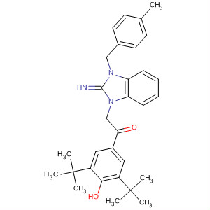 312617-89-3  Ethanone,1-[3,5-bis(1,1-dimethylethyl)-4-hydroxyphenyl]-2-[2,3-dihydro-2-imino-3-[(4-methylphenyl)methyl]-1H-benzimidazol-1-yl]-