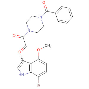 313335-01-2  Piperazine, 1-benzoyl-4-[(7-bromo-4-methoxy-1H-indol-3-yl)oxoacetyl]-