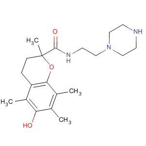 313988-88-4  2H-1-Benzopyran-2-carboxamide,3,4-dihydro-6-hydroxy-2,5,7,8-tetramethyl-N-[2-(1-piperazinyl)ethyl]-