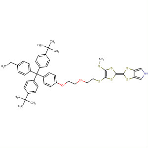 314286-46-9  5H-1,3-Dithiolo[4,5-c]pyrrole,2-[4-[[2-[2-[4-[bis[4-(1,1-dimethylethyl)phenyl](4-ethylphenyl)methyl]phenoxy]ethoxy]ethyl]thio]-5-(methylthio)-1,3-dithiol-2-ylidene]-