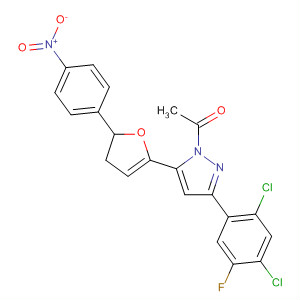 316384-41-5  1H-Pyrazole,1-acetyl-3-(2,4-dichloro-5-fluorophenyl)-4,5-dihydro-5-[5-(4-nitrophenyl)-2-furanyl]-