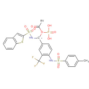 318462-10-1  Phosphonic acid, [[(benzo[b]thien-2-ylsulfonyl)amino]methyl]-,mono[4-[[(4-methylphenyl)sulfonyl]amino]-3-(trifluoromethyl)phenyl] ester
