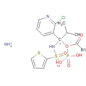 318462-96-3  Phosphonic acid, [2-methyl-1-[(2-thienylsulfonyl)amino]propyl]-,mono(2-chloro-3-pyridinyl) ester, monoammonium salt