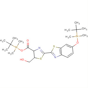 319426-84-1  4-Thiazolecarboxylic acid,2-[6-[[(1,1-dimethylethyl)dimethylsilyl]oxy]-2-benzothiazolyl]-4,5-dihydro-5-(hydroxymethyl)-, (1,1-dimethylethyl)dimethylsilyl ester, (4S)-