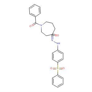 321524-13-4  4H-Azepin-4-one, 1-benzoylhexahydro-,4-[[4-(phenylsulfonyl)phenyl]hydrazone]