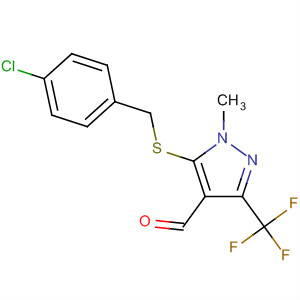 321553-32-6  1H-Pyrazole-4-carboxaldehyde,5-[[(4-chlorophenyl)methyl]thio]-1-methyl-3-(trifluoromethyl)-
