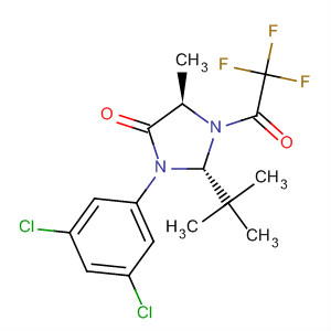 321724-17-8  4-Imidazolidinone,3-(3,5-dichlorophenyl)-2-(1,1-dimethylethyl)-5-methyl-1-(trifluoroacetyl)-,(2S,5R)- 321724-17-8  4-Imidazolidinone,3-(3,5-dichlorophenyl)-2-(1,1-dimethylethyl)-5-methyl-1-(trifluoroacetyl)-,(2S,5R)-