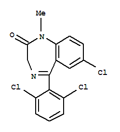 30144-88-8  2H-1,4-Benzodiazepin-2-one,7-chloro-5-(2,6-dichlorophenyl)-1,3-dihydro-1-methyl-