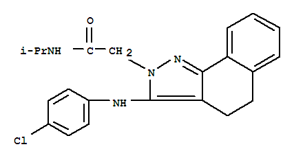 301644-22-4  2H-Benz[g]indazole-2-acetamide,3-[(4-chlorophenyl)amino]-4,5-dihydro-N-(1-methylethyl)-