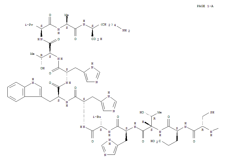 315229-44-8  L-Lysine,L-phenylalanyl-L-leucyl-L-histidyl-L-glutaminyl-L-a-glutamyl-L-arginyl-L-methionyl-L-a-aspartyl-L-valyl-L-cysteinyl-L-a-glutamyl-L-threonyl-L-histidyl-L-leucyl-L-histidyl-L-tryptophyl-L-histidyl-L-threonyl-L-valyl-L-alanyl-(9CI)