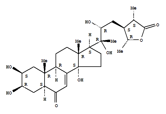 31581-82-5  Stigmast-7-en-26-oicacid, 2,3,14,20,22,28-hexahydroxy-6-oxo-, g-lactone, (2b,3b,5a,22R,24S,25S,28R)- (9CI)