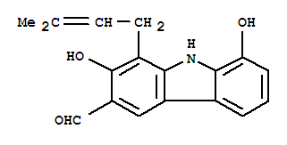 32042-35-6  9H-Carbazole-3-carboxaldehyde,2,8-dihydroxy-1-(3-methyl-2-buten-1-yl)-