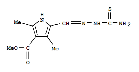 327168-03-6  1H-Pyrrole-3-carboxylicacid, 5-[[2-(aminothioxomethyl)hydrazinylidene]methyl]-2,4-dimethyl-, methylester