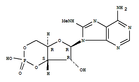 33823-18-6  Adenosine,8-(methylamino)-, cyclic 3',5'-(hydrogen phosphate)