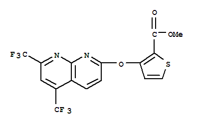 339009-52-8  2-Thiophenecarboxylicacid, 3-[[5,7-bis(trifluoromethyl)-1,8-naphthyridin-2-yl]oxy]-, methyl ester