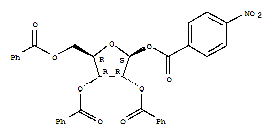 34213-15-5  Ribofuranose,2,3,5-tribenzoate 1-(p-nitrobenzoate), b-D- (8CI)