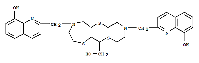 343372-34-9  8-Quinolinol,2,2'-[[2-(hydroxymethyl)-1,4,10-trithia-7,13-diazacyclopentadecane-7,13-diyl]bis(methylene)]bis-