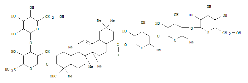 35610-16-3  b-D-Glucopyranosiduronicacid, (3b,4b)-28-[(O-b-D-galactopyranosyl-(1®4)-O-6-deoxy-a-L-mannopyranosyl-(1®4)-6-deoxy-b-D-galactopyranosyl)oxy]-23,28-dioxoolean-12-en-3-yl3-O-b-D-glucopyranosyl- (9CI)