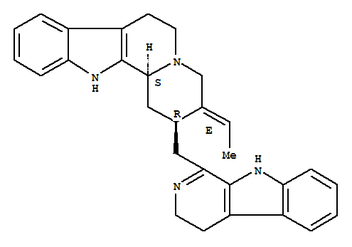 36150-15-9  Indolo[2,3-a]quinolizine,2-[(4,9-dihydro-3H-pyrido[3,4-b]indol-1-yl)methyl]-3-ethylidene-1,2,3,4,6,7,12,12b-octahydro-,(2R,3E,12bS)-
