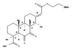 36150-75-1  1-Phenanthrenecarboxylicacid,tetradecahydro-1,4a,8-trimethyl-7-[2-[2-(methylamino)ethoxy]-2-oxoethylidene]-9,10-dioxo-,methyl ester, (1S,4aR,4bS,7E,8R,8aS,10aR)-