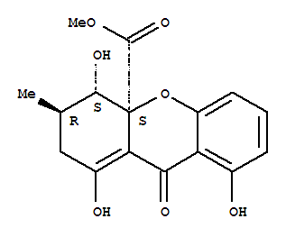 36441-80-2  4aH-Xanthene-4a-carboxylicacid, 2,3,4,9-tetrahydro-1,4,8-trihydroxy-3-methyl-9-oxo-, methyl ester,(3R,4S,4aS)-