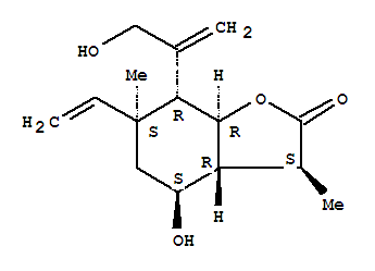 38049-38-6  2(3H)-Benzofuranone,6-ethenylhexahydro-4-hydroxy-7-[1-(hydroxymethyl)ethenyl]-3,6-dimethyl-,(3S,3aR,4S,6S,7R,7aR)-