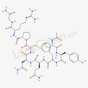 38106-69-3  (2S)-1-[(7S,10S,16S,19R)-19-acetamido-13-benzyl-10-(2-carbamoylethyl)-7-(carbamoylmethyl)-16-[(4-hydroxyphenyl)methyl]-6,9,12,15,18-pentaoxo-1,2-dithia-5,8,11,14,17-pentazacycloicosane-4-carbonyl]-N-[(1S)-1-(carbamoylmethylcarbamoyl)-4-(diaminomethylidene
