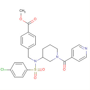 497877-61-9  Benzoic acid,4-[[[(4-chlorophenyl)sulfonyl][1-(4-pyridinylcarbonyl)-3-piperidinyl]amino]methyl]-, methyl ester