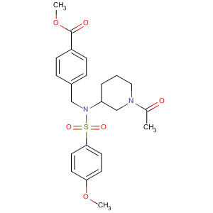 497877-62-0  Benzoic acid,4-[[(1-acetyl-3-piperidinyl)[(4-methoxyphenyl)sulfonyl]amino]methyl]-,methyl ester