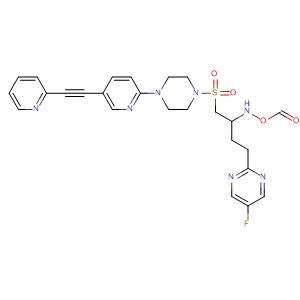 497915-24-9  Piperazine,1-[[4-(5-fluoro-2-pyrimidinyl)-2-(formylhydroxyamino)butyl]sulfonyl]-4-[5-(2-pyridinylethynyl)-2-pyridinyl]-