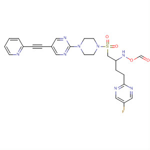 497915-40-9  Piperazine,1-[[4-(5-fluoro-2-pyrimidinyl)-2-(formylhydroxyamino)butyl]sulfonyl]-4-[5-(2-pyridinylethynyl)-2-pyrimidinyl]-