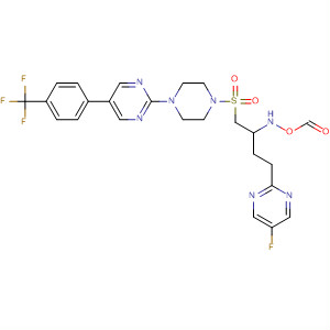 497923-25-8  Piperazine,1-[[4-(5-fluoro-2-pyrimidinyl)-2-(formylhydroxyamino)butyl]sulfonyl]-4-[5-[4-(trifluoromethyl)phenyl]-2-pyrimidinyl]-