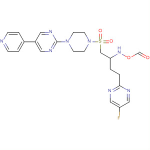 497923-26-9  Piperazine,1-[[4-(5-fluoro-2-pyrimidinyl)-2-(formylhydroxyamino)butyl]sulfonyl]-4-[5-(4-pyridinyl)-2-pyrimidinyl]-