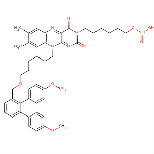 497924-24-0  Phosphonic acid,mono[6-[10-[6-[bis(4-methoxyphenyl)phenylmethoxy]hexyl]-4,10-dihydro-7,8-dimethyl-2,4-dioxobenzo[g]pteridin-3(2H)-yl]hexyl] ester