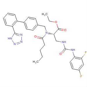 497933-90-1  L-Alanine,3-[[[(2,4-difluorophenyl)amino]carbonyl]amino]-N-(1-oxopentyl)-N-[[2'-(1H-tetrazol-5-yl)[1,1'-biphenyl]-4-yl]methyl]-, ethyl ester